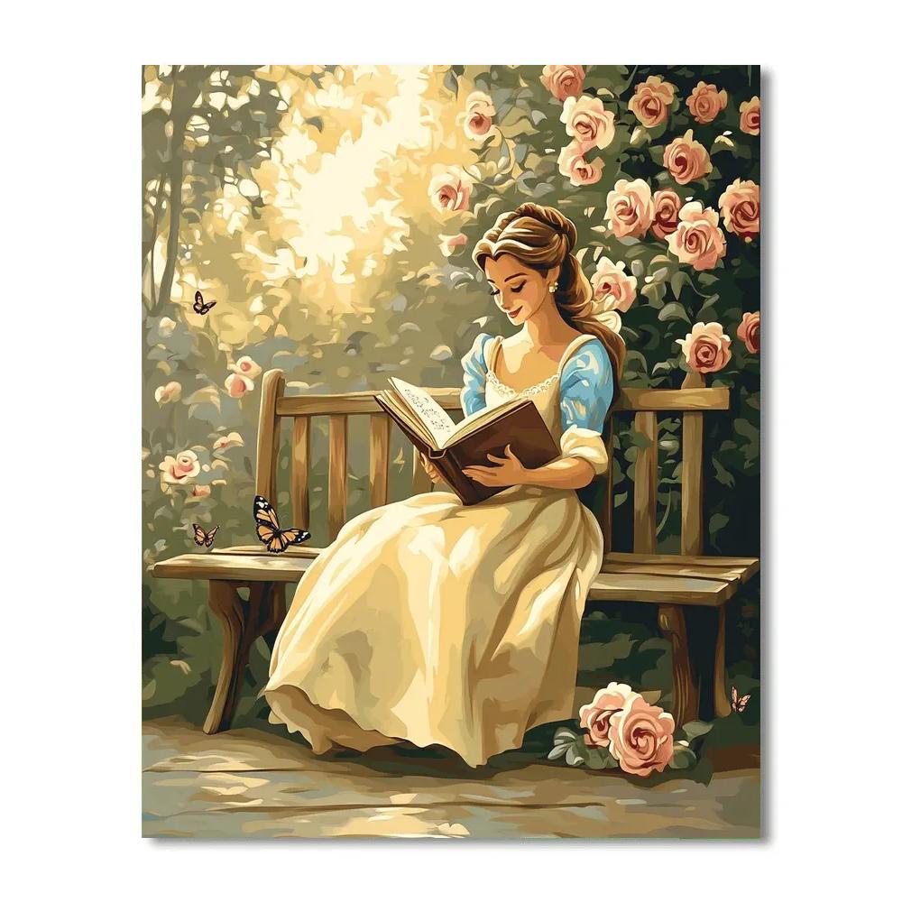 Belle Reading Garden Bench Disney Inspired paint by color