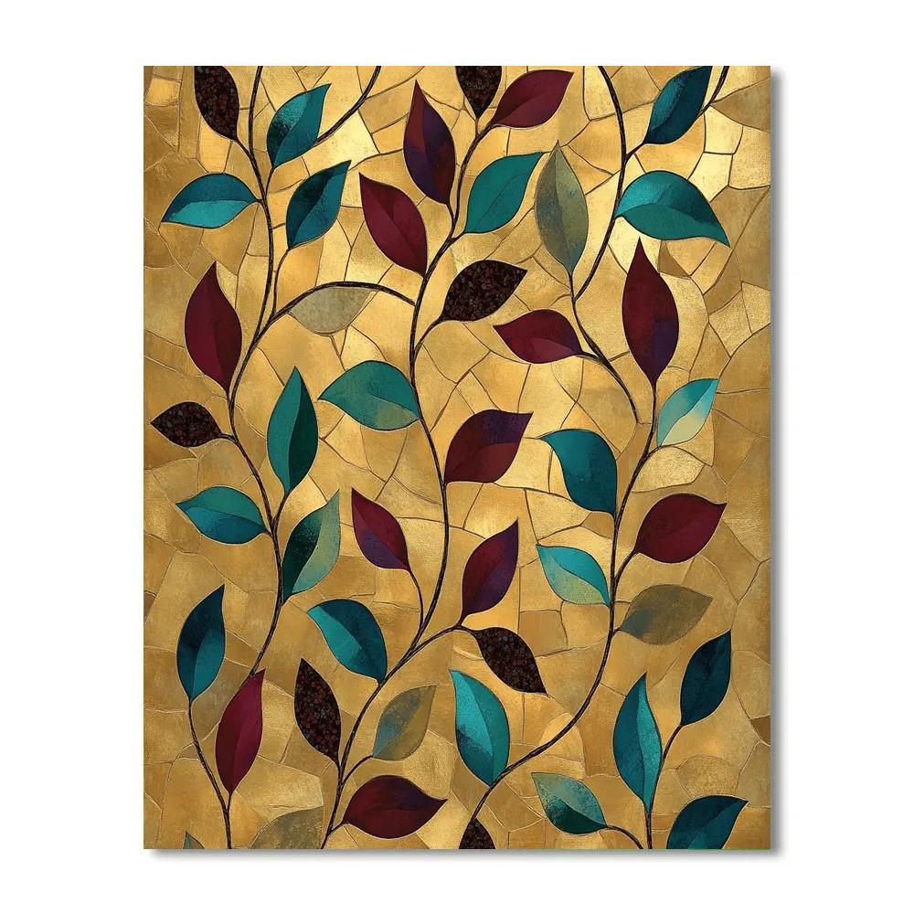 Gustav Klimt Inspired Twisting Golden Vines Paint by numbers kits