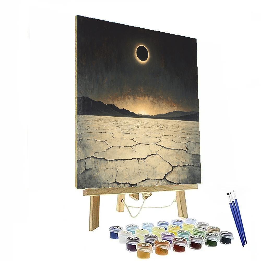 Francisco Goya Inspired Eclipse Glow Over Salt Flats Number painting