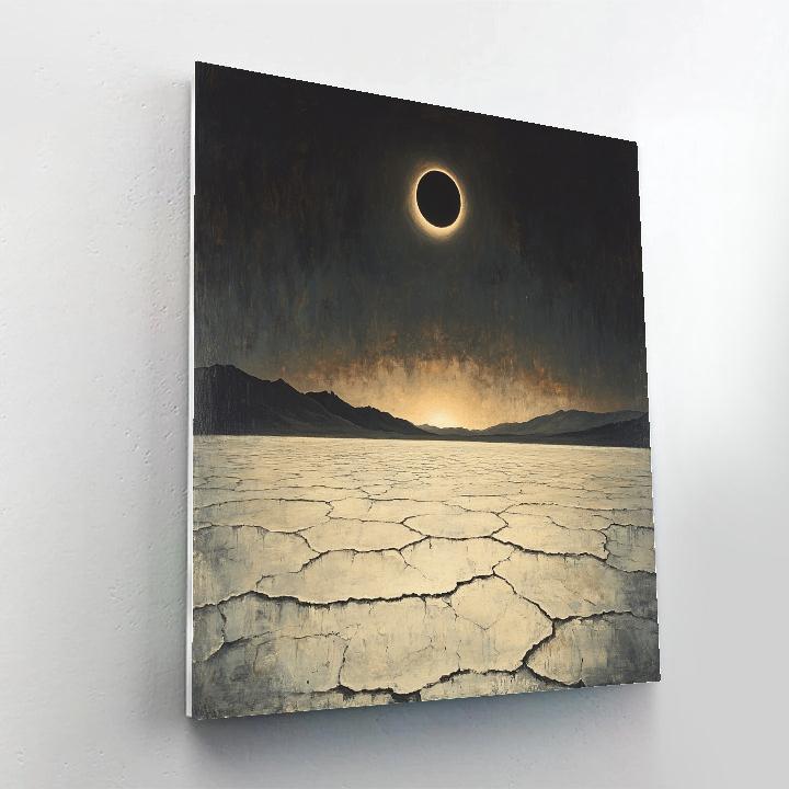 Francisco Goya Inspired Eclipse Glow Over Salt Flats Number painting