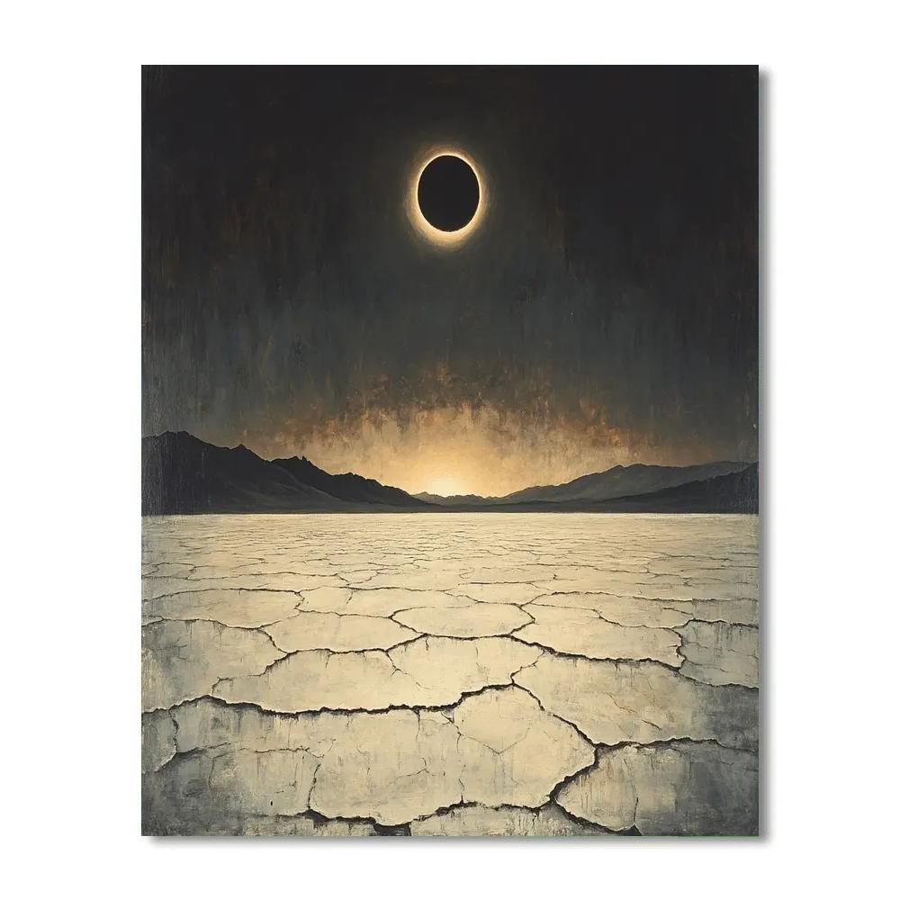 Francisco Goya Inspired Eclipse Glow Over Salt Flats Number painting