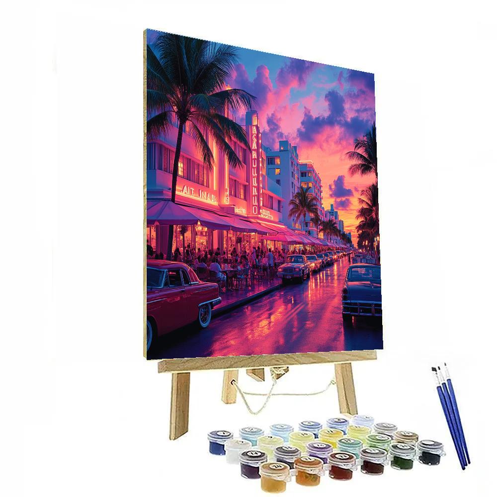 Art Deco Architecture Along Miami Beach Ocean Drive United States Paint by numbers kits
