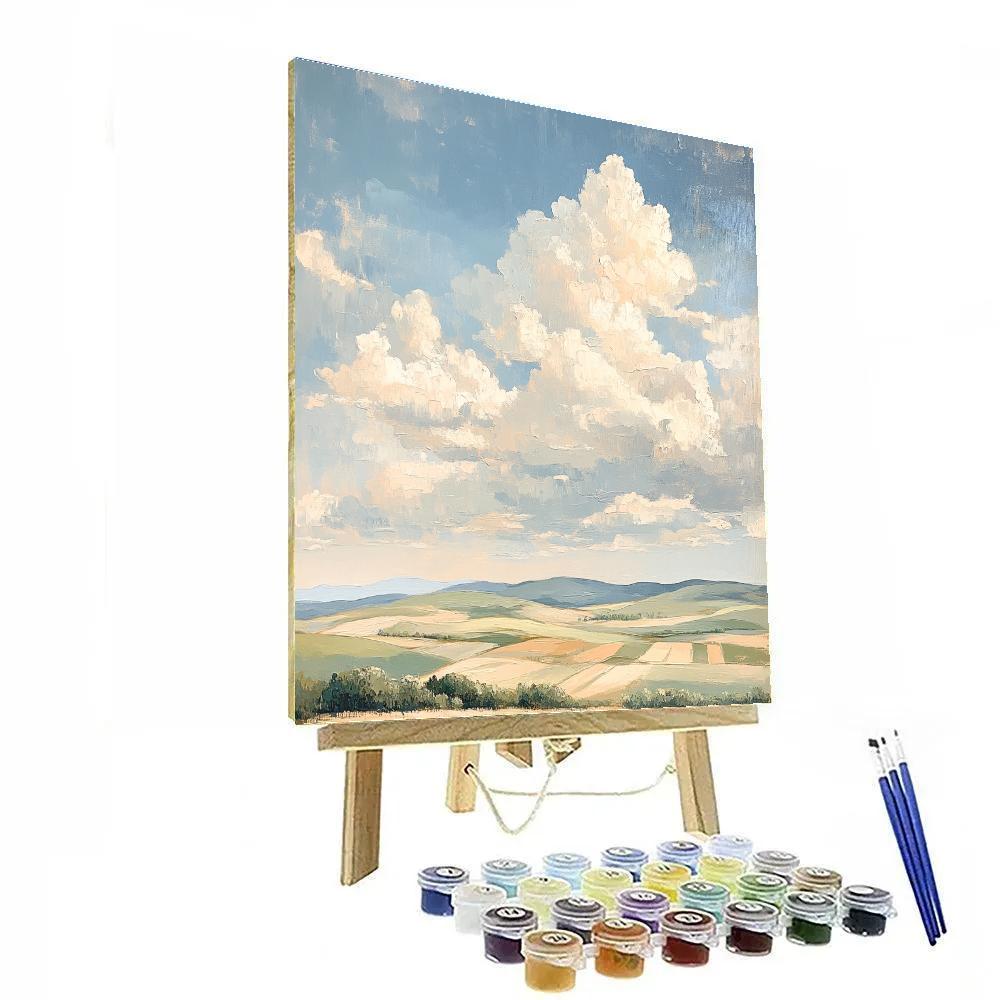 Claude Monet Inspired Summer Clouds Over Distant Hills Numbered painting kits
