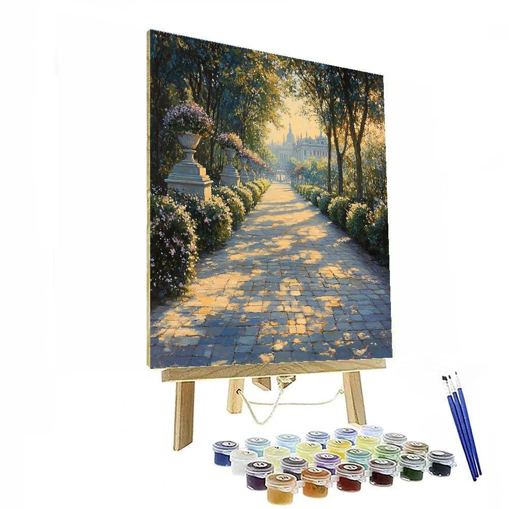 Broad Walk With Statues In Luxembourg City Park Luxembourg Number painting