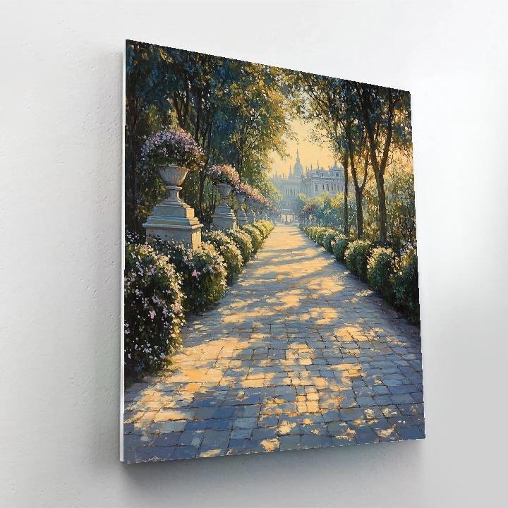 Broad Walk With Statues In Luxembourg City Park Luxembourg Number painting