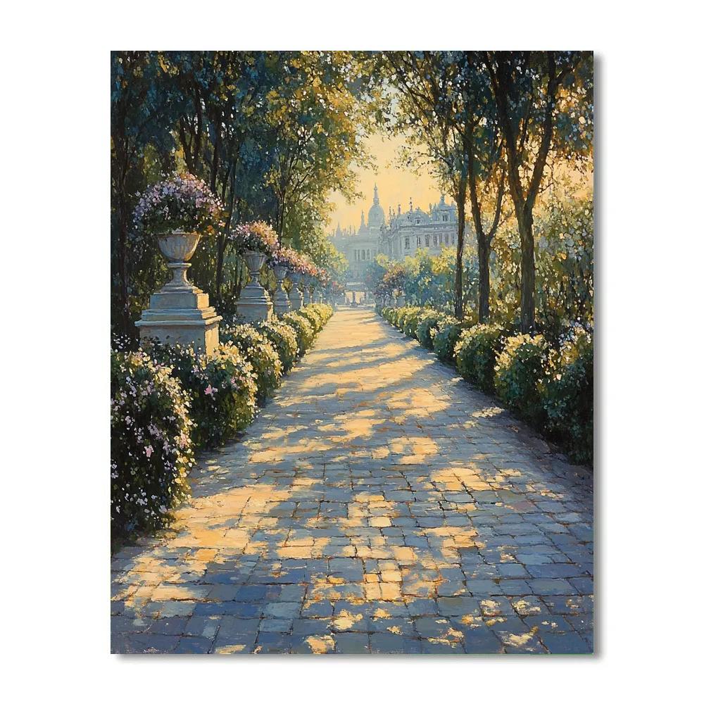 Broad Walk With Statues In Luxembourg City Park Luxembourg Number painting