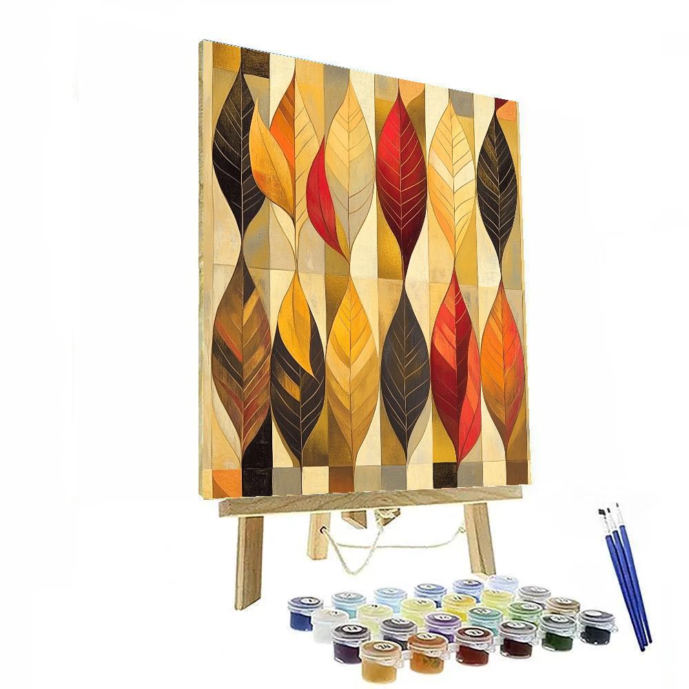 Gustav Klimt Inspired Mosaic Autumn Leaves painting number kit