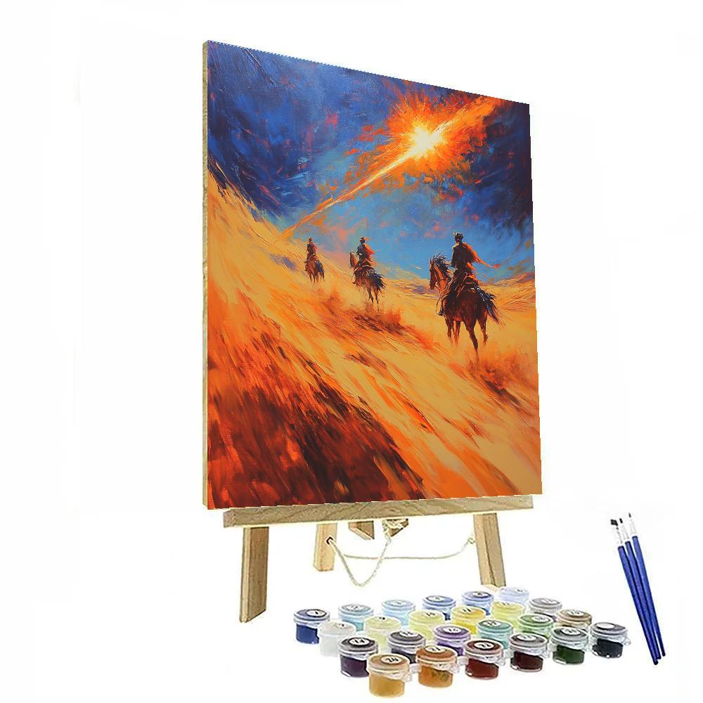 Delacroix Inspired Comet Over Caravan Numbered painting kits