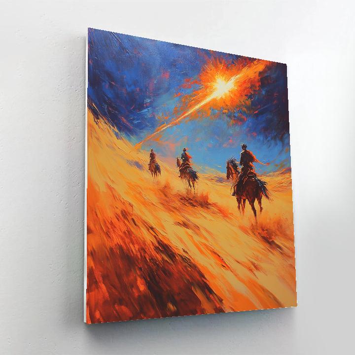 Delacroix Inspired Comet Over Caravan Numbered painting kits