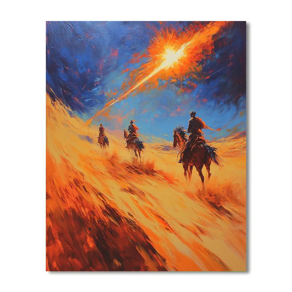 Delacroix Inspired Comet Over Caravan Numbered painting kits