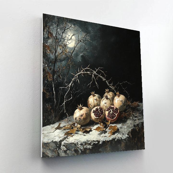 Francisco Goya Inspired Moonlit Thorns And Withered Pomegranates paint by number