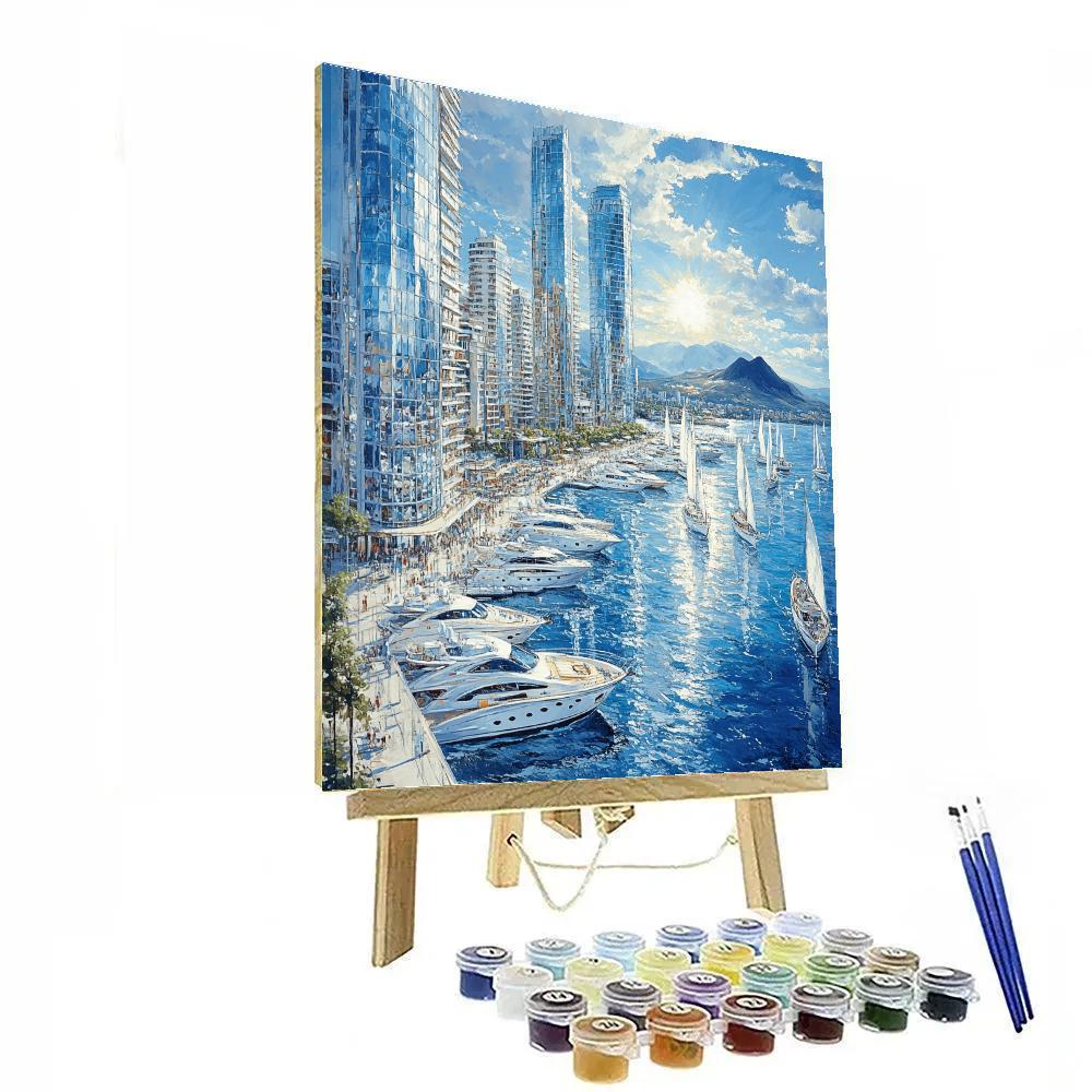 Contemporary Skyline And Marina At Auckland New Zealand paint by number