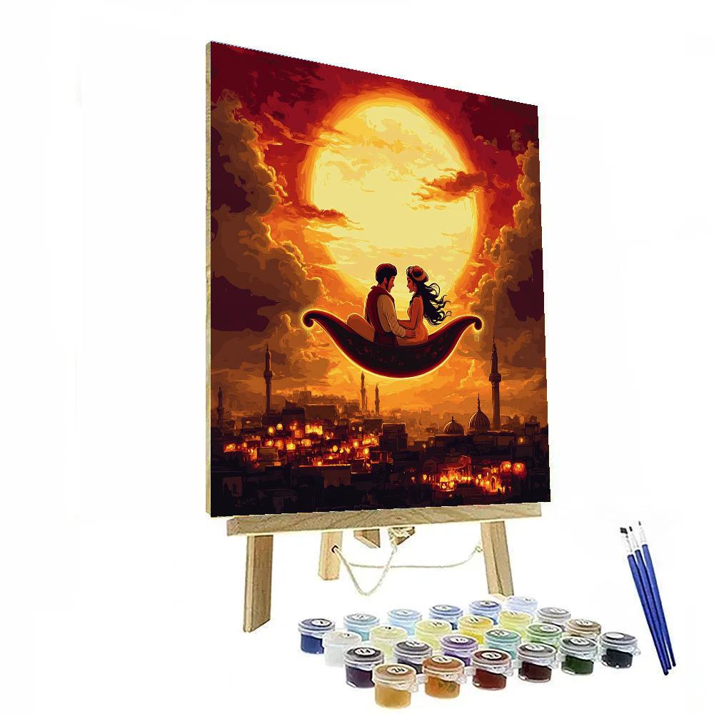 Aladdin Magic Carpet Sunset Disney Inspired paint by number