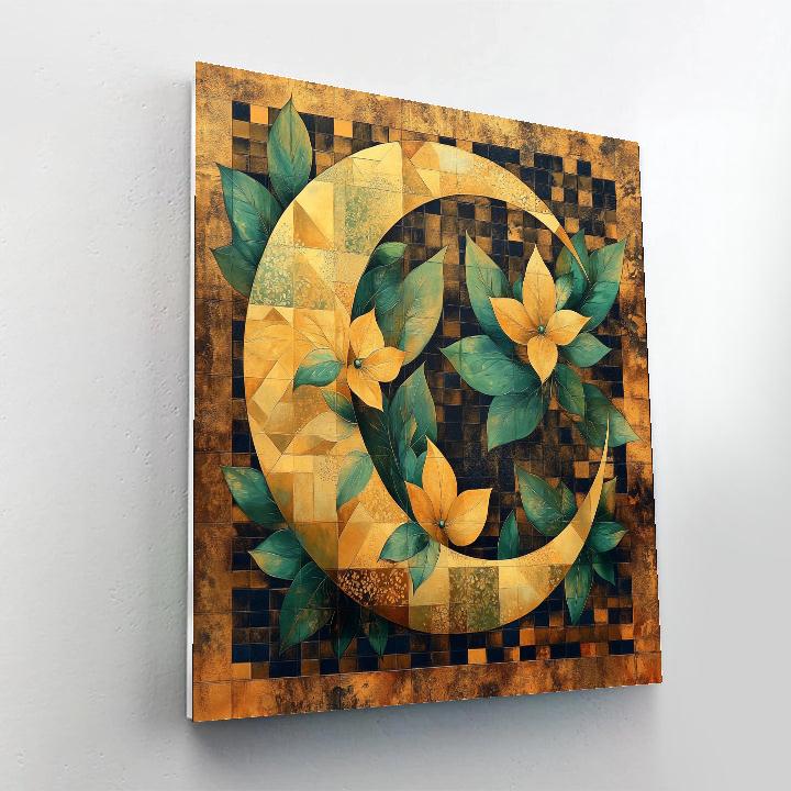 Gustav Klimt Inspired Radiant Floral Crescents paint by color