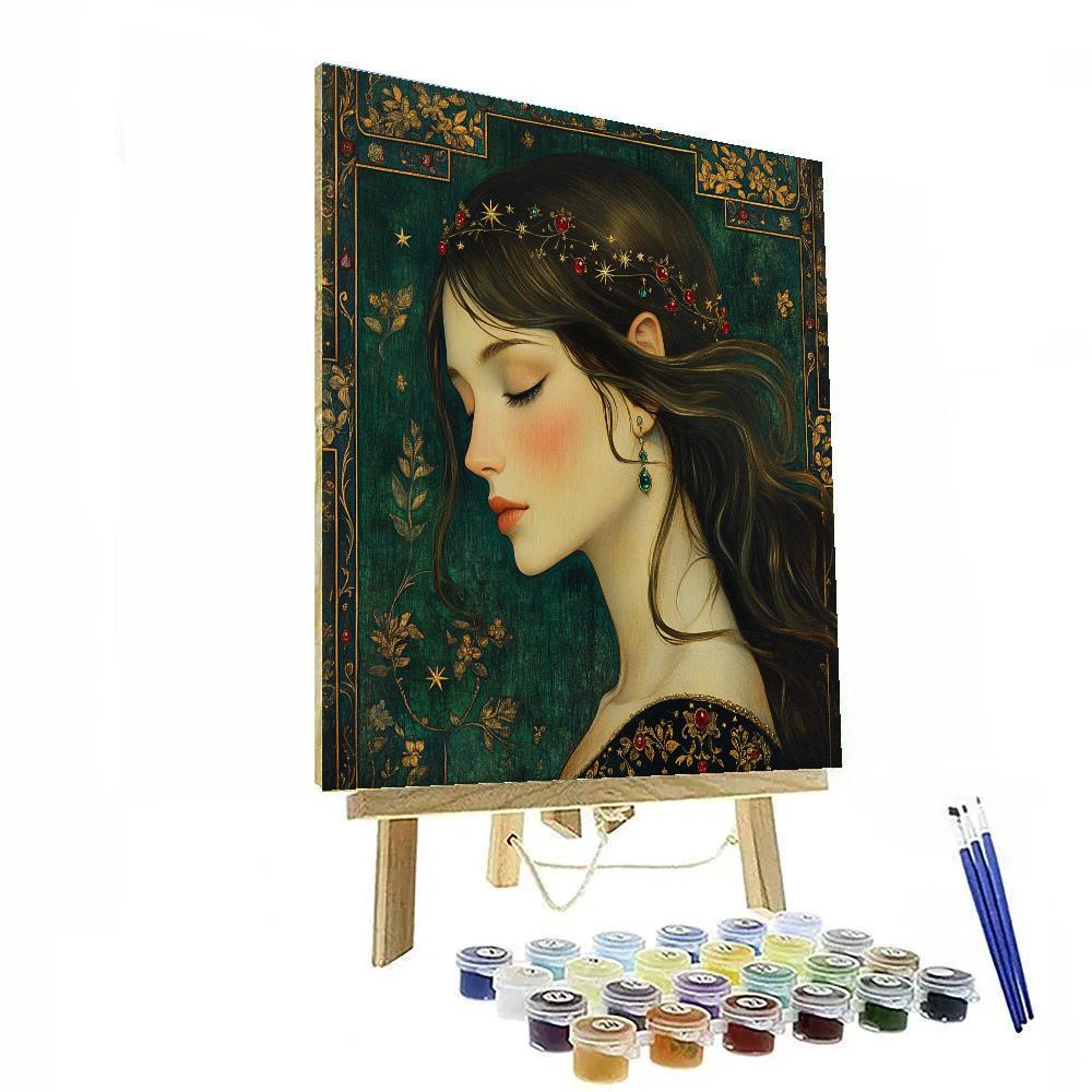 Rossetti Inspired Star Crowned Muse Numbered painting kits