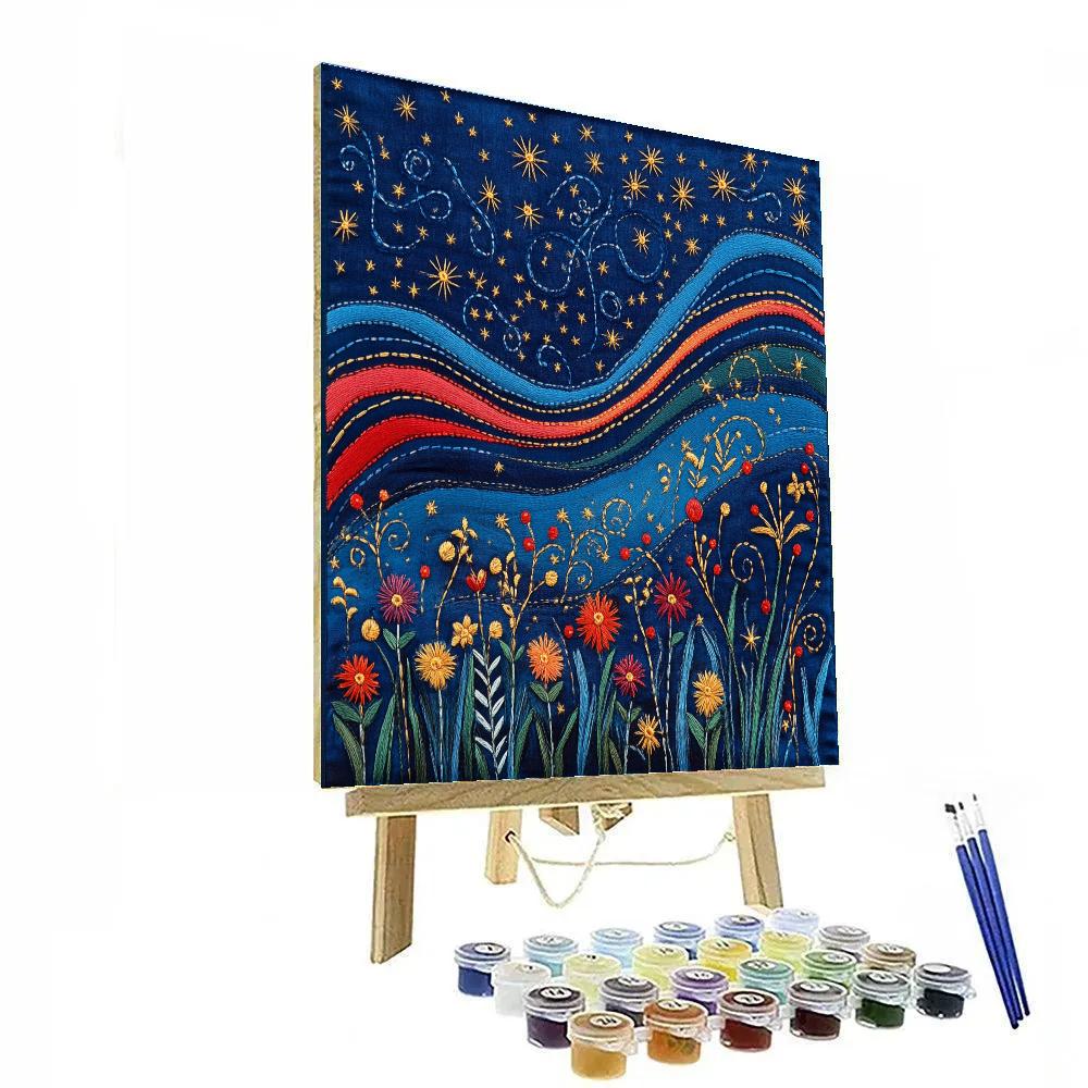 Frida Kahlo Inspired Cosmic Wind Of Embroidered Sky Numbered painting kits
