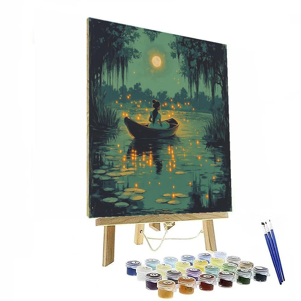 Tiana Bayou Boat Ride Disney Inspired Paint by numbers art