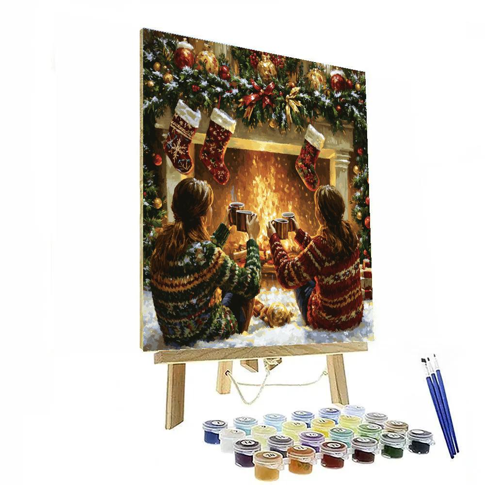 Garlanded Mantle Toast Painting by numbers kit