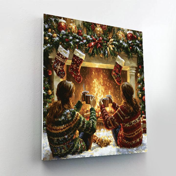 Garlanded Mantle Toast Painting by numbers kit