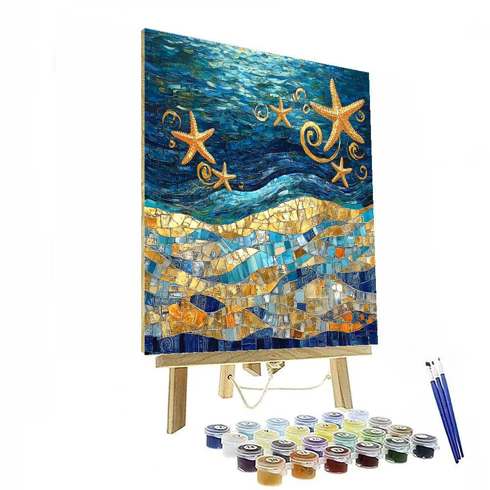 Gustav Klimt Inspired Decorative Ocean Stars Paint by numbers kits