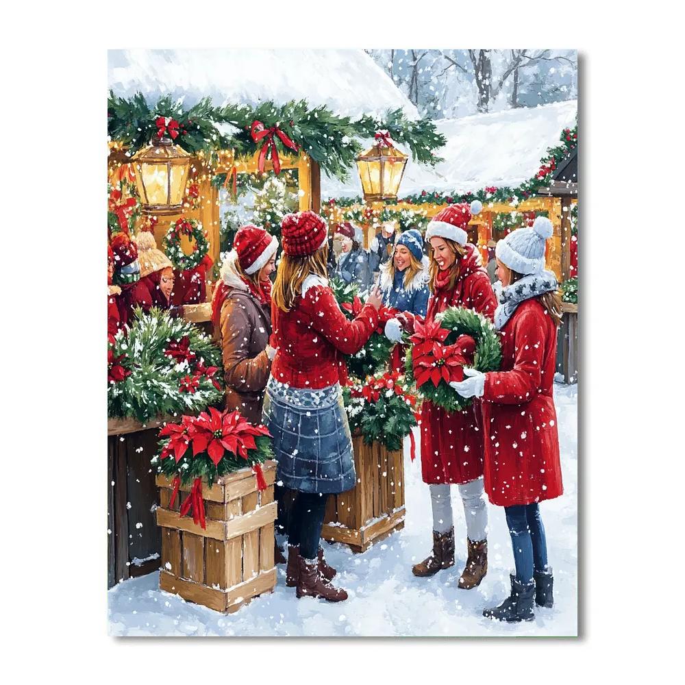 Wreath Market Reunion paint by number
