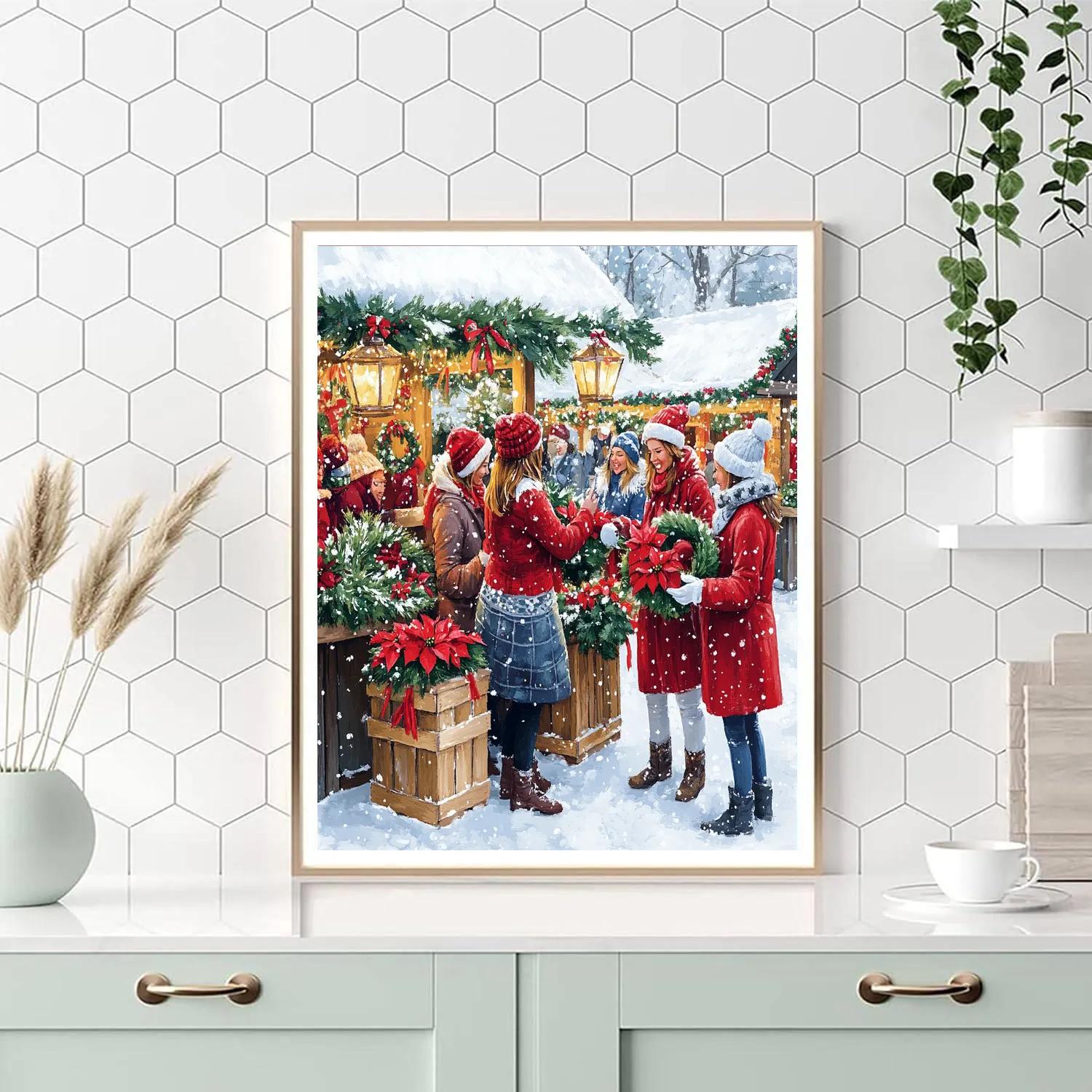 Wreath Market Reunion paint by number