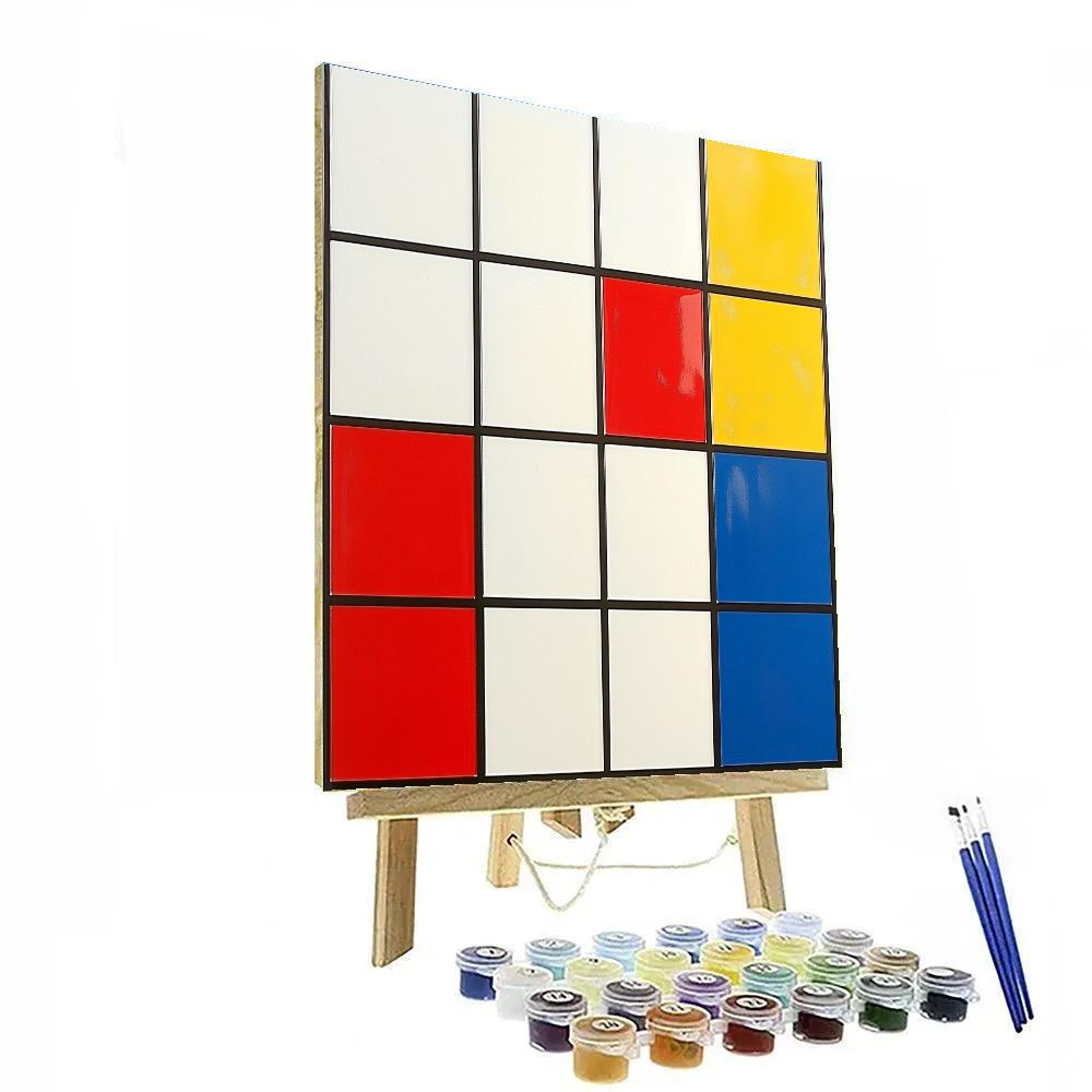 Mondrian Inspired Orbit Grid paint by color