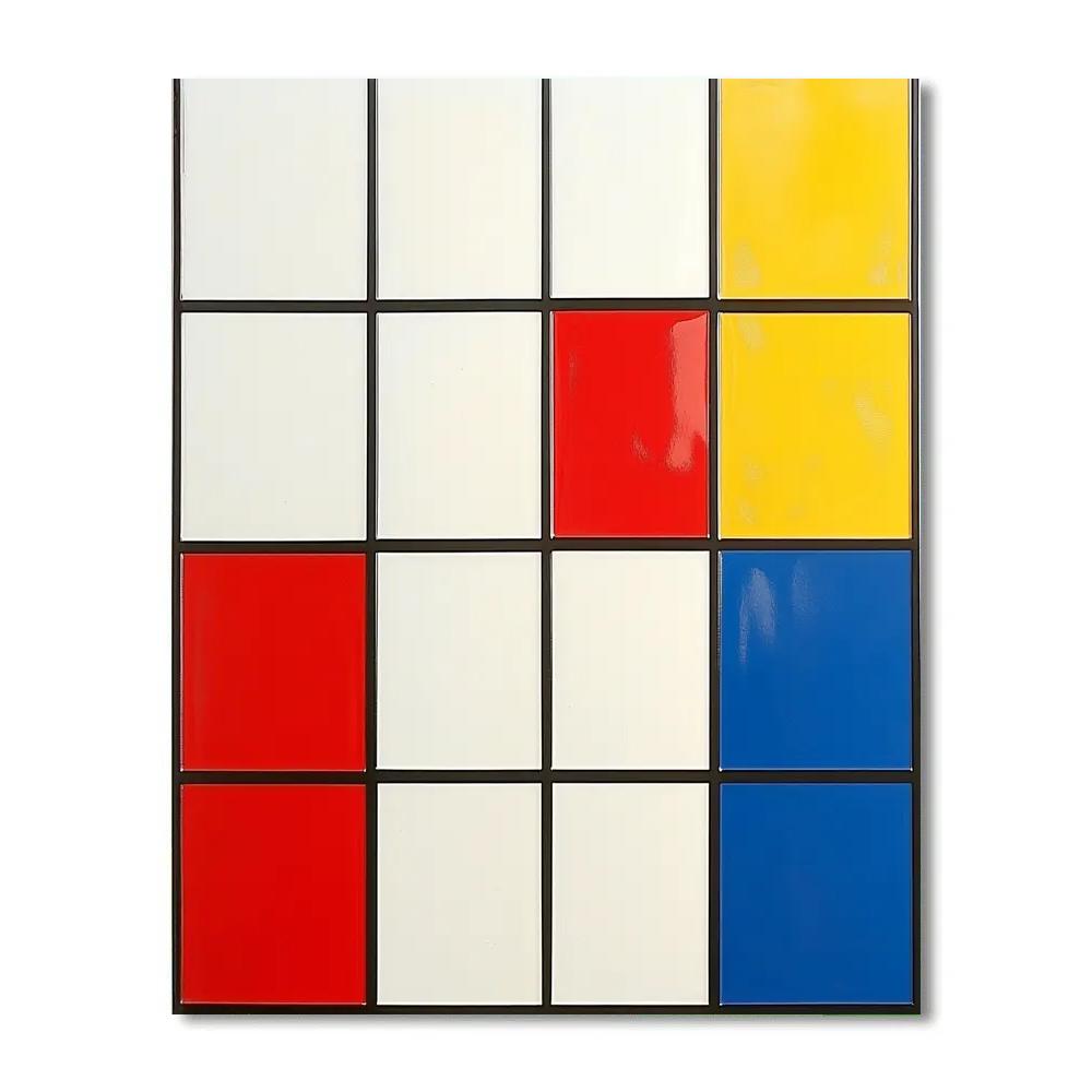Mondrian Inspired Orbit Grid paint by color