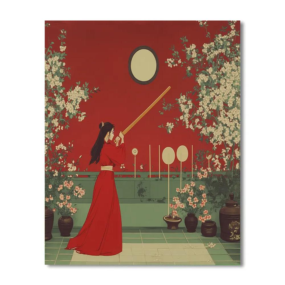 Mulan Training Garden Disney Inspired paint by number