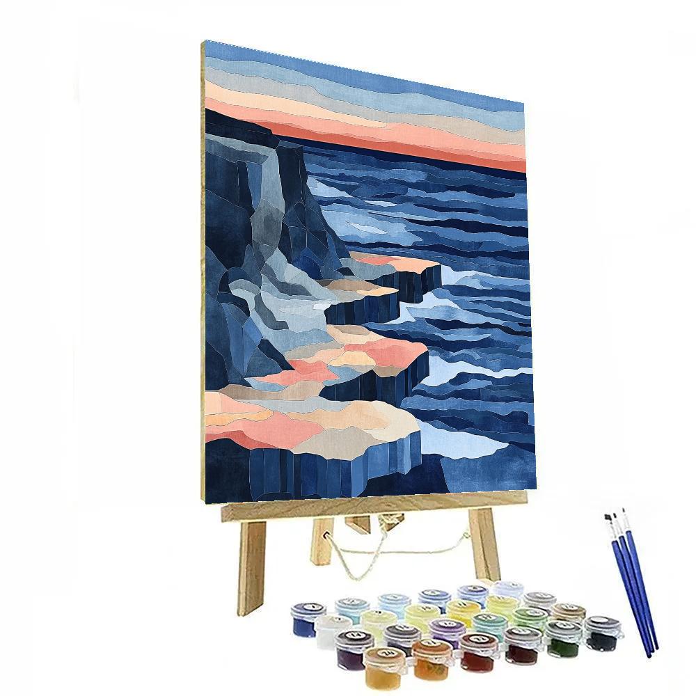 Pablo Picasso Inspired Cubist Tidepool Coastline Mosaic Numbered painting kits