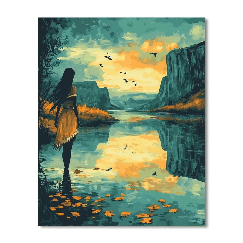 Pocahontas River Reflection Disney Inspired paint by number