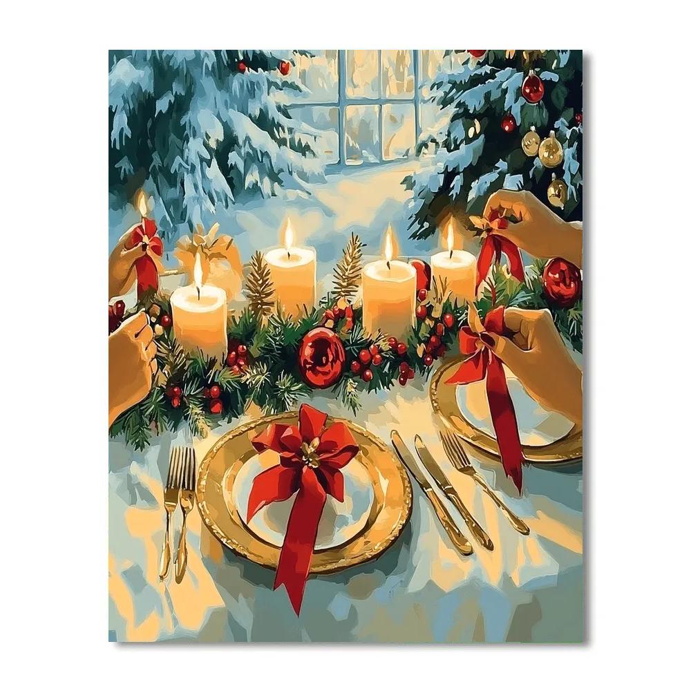 Candlelight Ribbon Feast paint by color