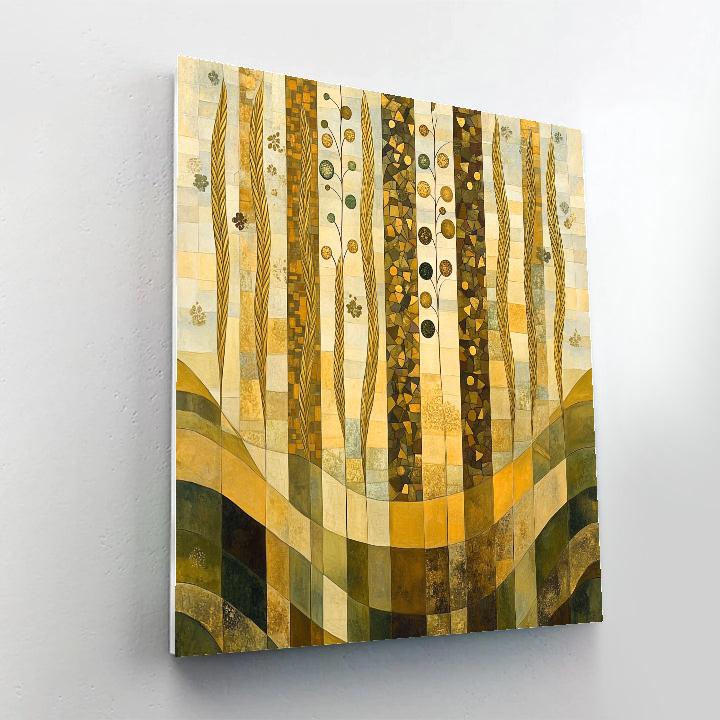 Gustav Klimt Inspired Ornamental Harvest Fields painting number kit