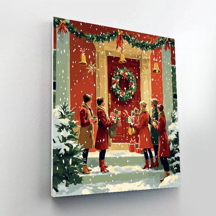 Snowflake Porch Welcome Paint by numbers art