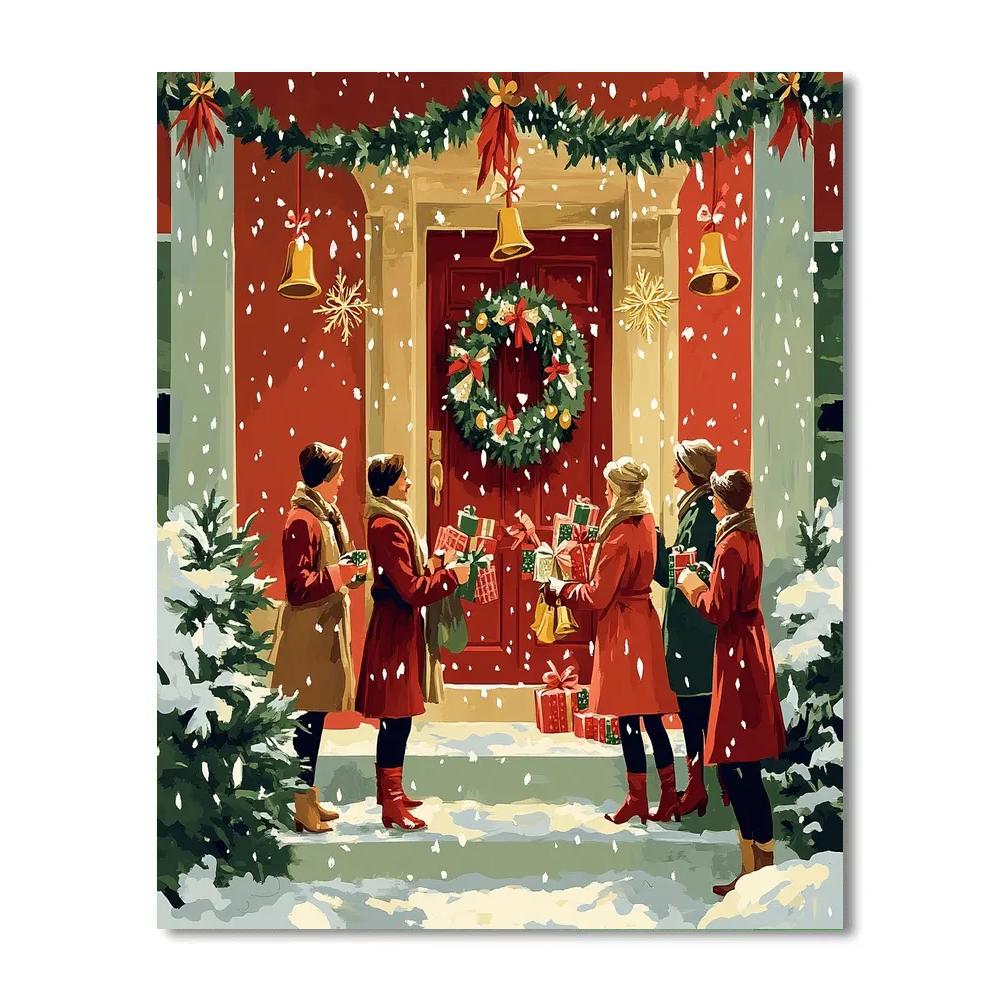 Snowflake Porch Welcome Paint by numbers art