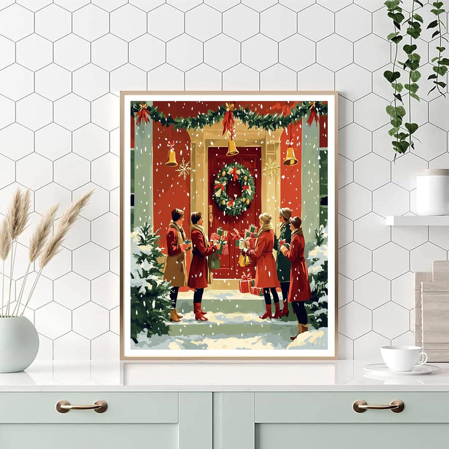 Snowflake Porch Welcome Paint by numbers art