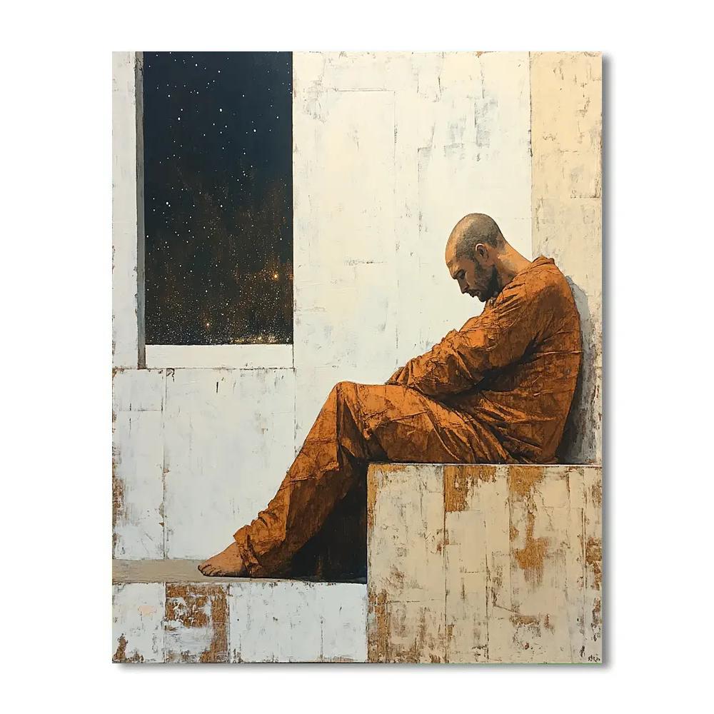 Egon Schiele Inspired Angular Stargazer paint by color