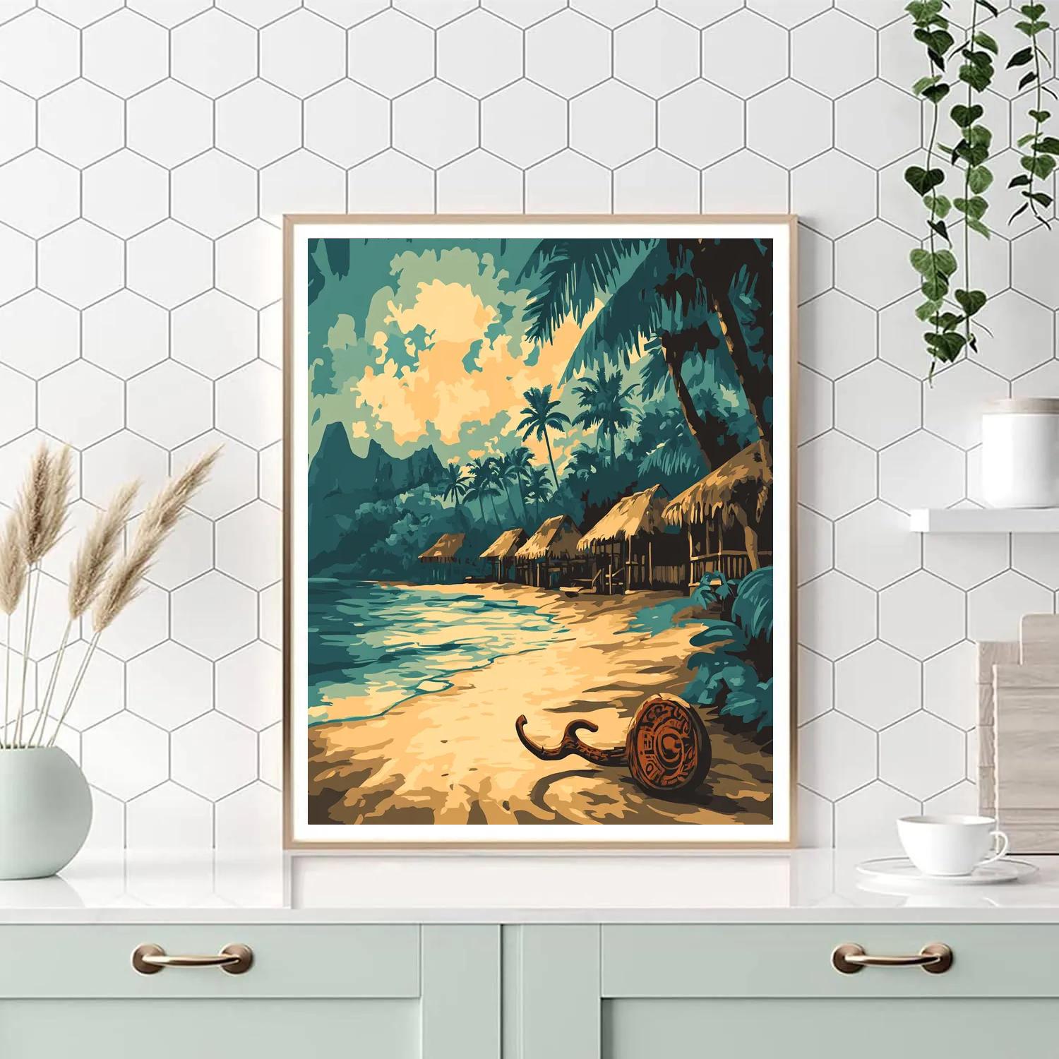 Maui Island Story Disney Inspired paint by color