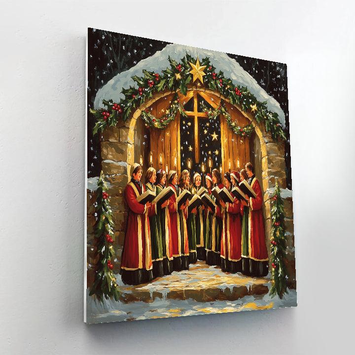 Choir Under Golden Garlands painting number kit