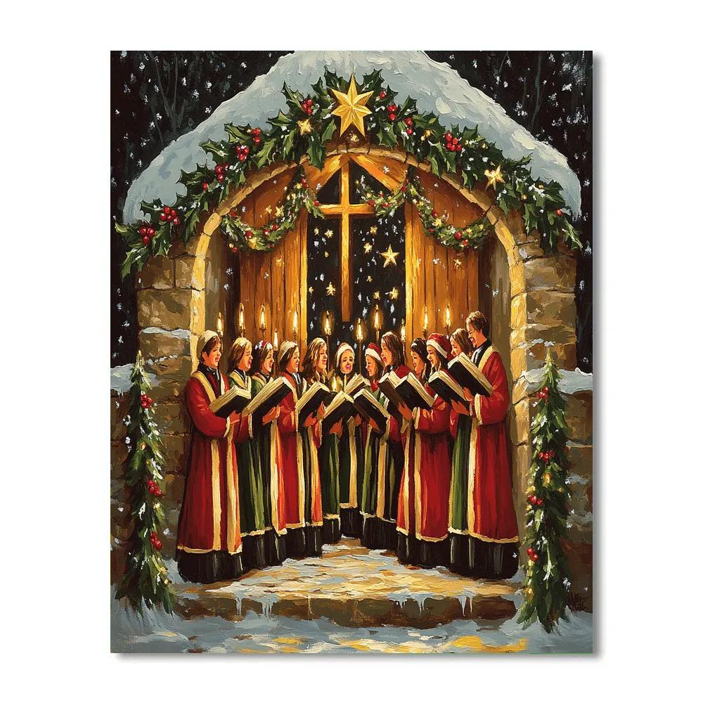 Choir Under Golden Garlands painting number kit