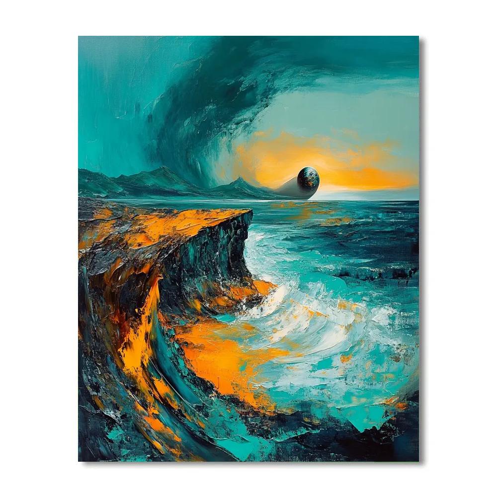 Kokoschka Inspired Wind Over Crater Number painting