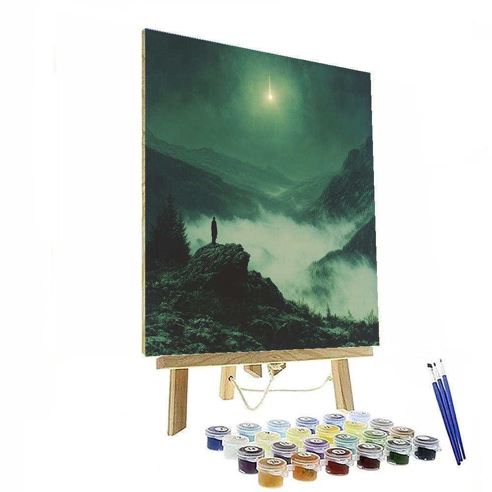 Caspar David Friedrich Inspired Wanderer Under Comet painting number kit