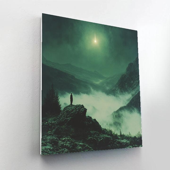 Caspar David Friedrich Inspired Wanderer Under Comet painting number kit