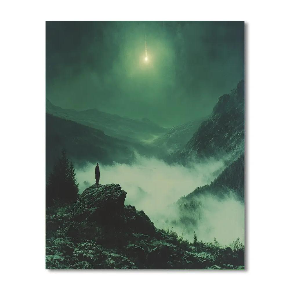 Caspar David Friedrich Inspired Wanderer Under Comet painting number kit