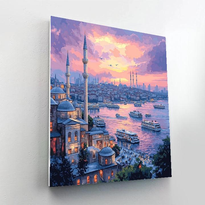 Sunrise Over Istanbul Bosphorus Urban Skyline Turkey Paint by numbers kits