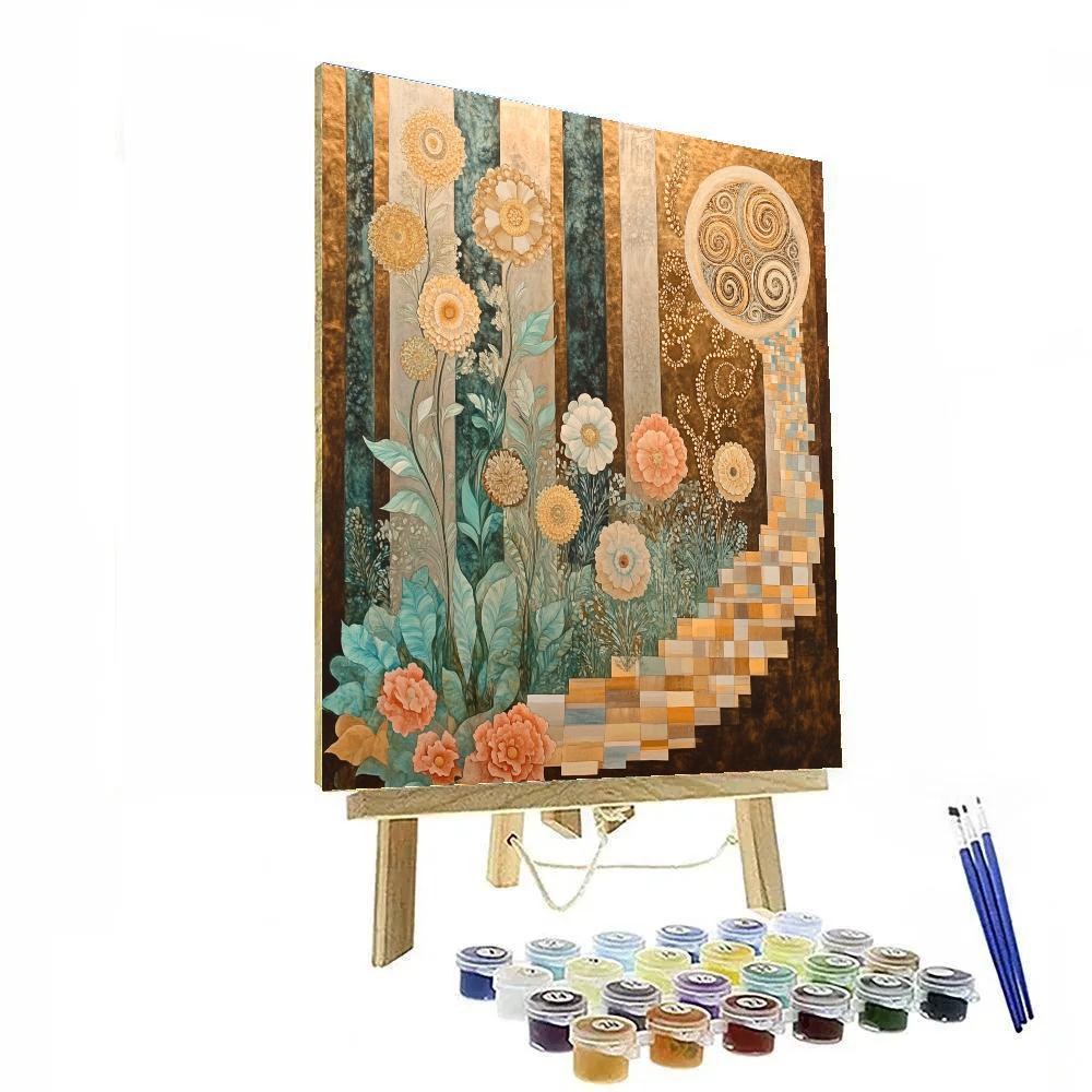 Gustav Klimt Inspired Mystic Garden Ornaments painting number kit