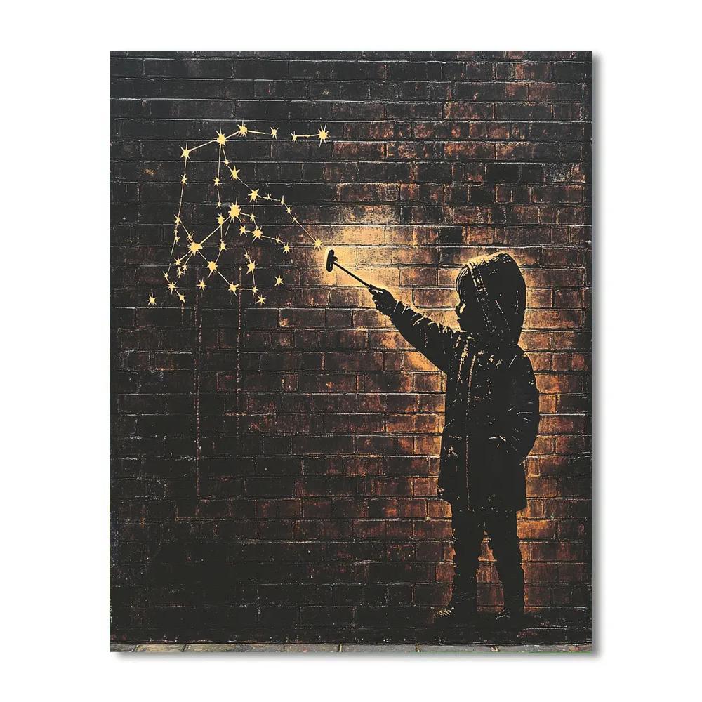 Banksy Inspired Street Stargazer paint by numbers