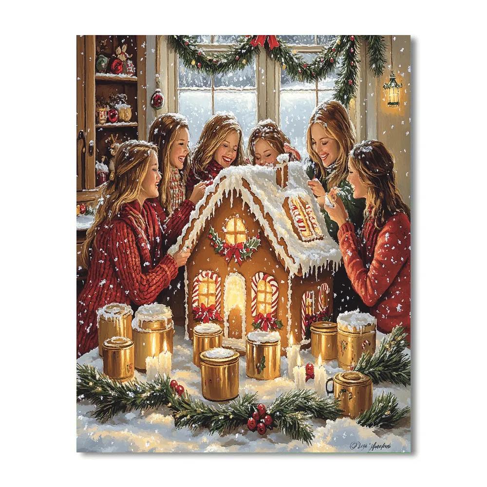 Gingerbread Choir Kitchen Painting by numbers kit