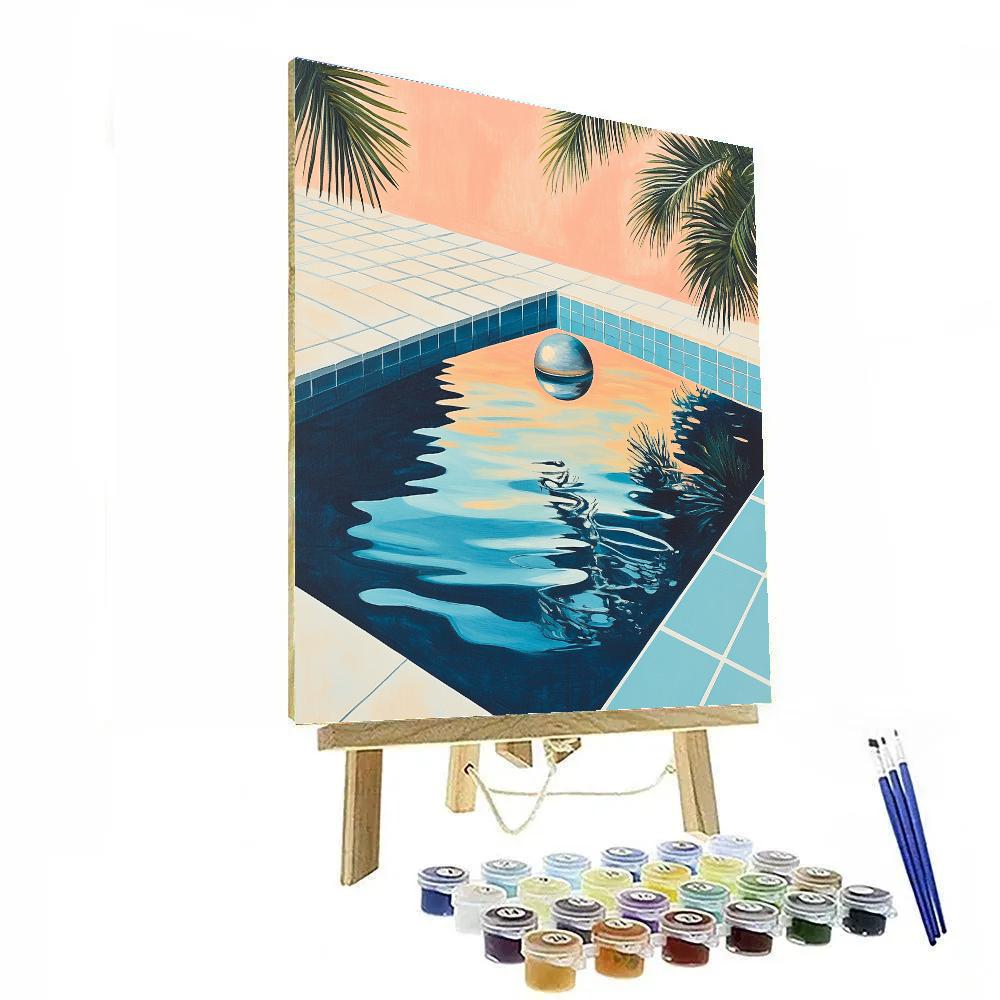 David Hockney Inspired Pool And Planet Painting by numbers kit