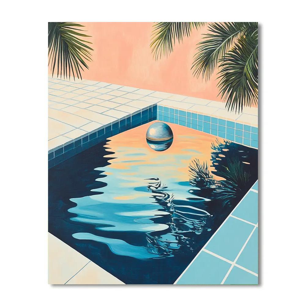 David Hockney Inspired Pool And Planet Painting by numbers kit